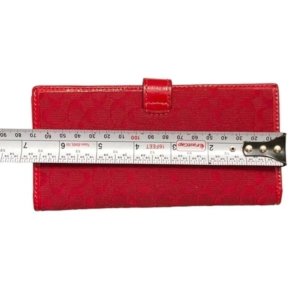 Coach rare vintage y2k red signature mini c slim bifold wallet